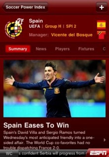 ESPN World Cup 2010 iPhone app