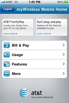 AT&T myWireless Mobile iPhone app