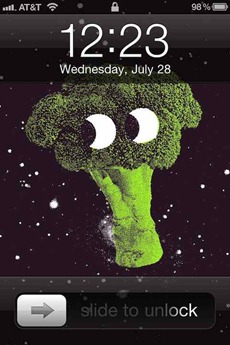 Broccoli in Space iPhone wallpaper