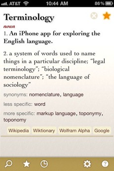 Terminology iPhone app