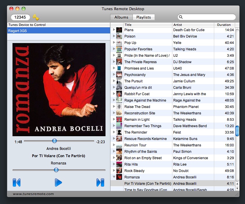 Tunes Remote mac