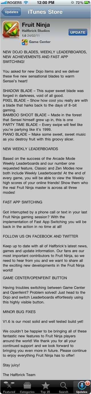 Fruit Ninja 1.6
